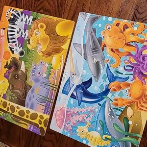 2 24 piece wooden puzzle. Animal themed